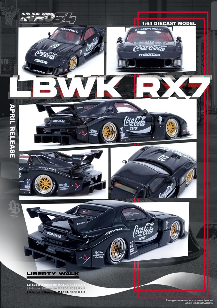 LBWK Mazda RX7 (FD3S) LB Super Silhouette, black - diecast64