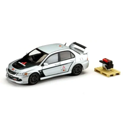 1/64 2006 Mitsubishi Lancer Evolution 9 MR GSR Rally Replica with engine display model, medium purplish gray mica