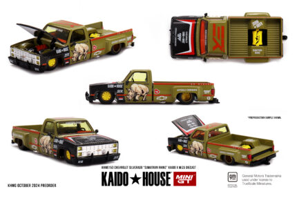 1/64 1980 Chevrolet Silverado Sumatran Rhino, black/gold KAIDO x MIZU Diecast