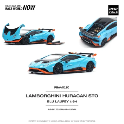 1/64 Lamborghini Huracan, sto blu laufey/arancio xanto