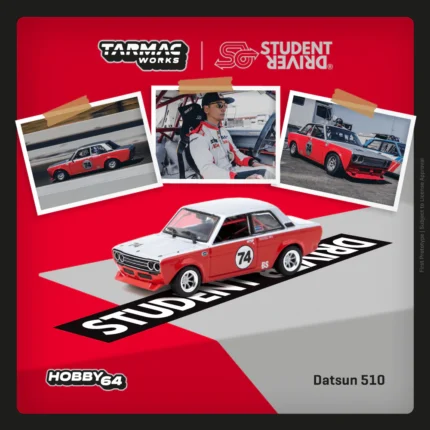 1/64 Datsun 510 #74 Daniel Wu, Trans-Am B-Sedan 2.5 Challenge 2023, red/white