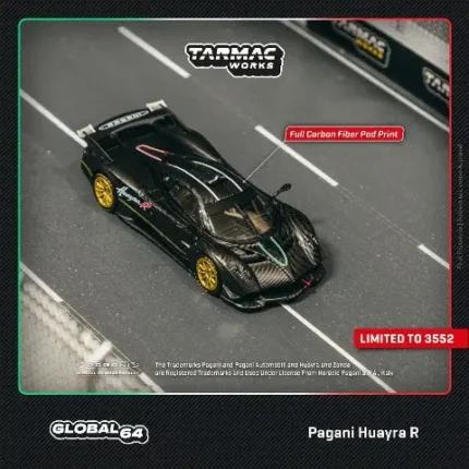 1/64 Pagani Huayra R, matt black carbon fiber
