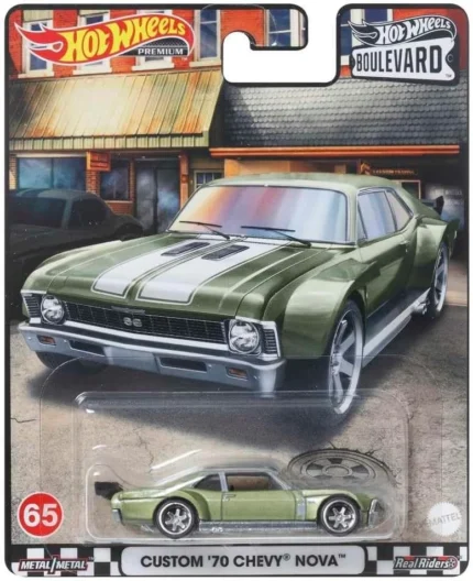 Hot Wheels Boulevard Custom 70 Chevy Nova Green Chevrolet 2023 No 65