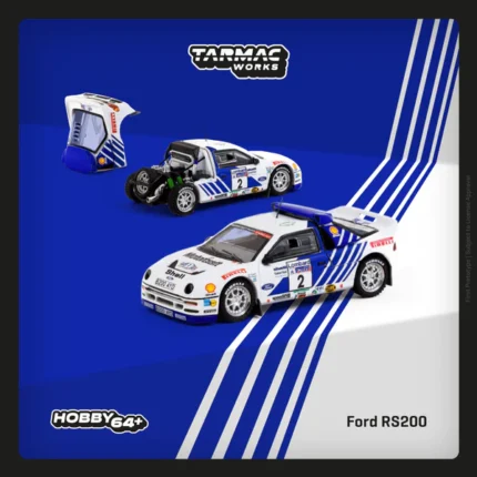 1986 Ford RS200 Lombard RAC Rally #2 Stig Blomqvist/Bruno Berglund, white/blue